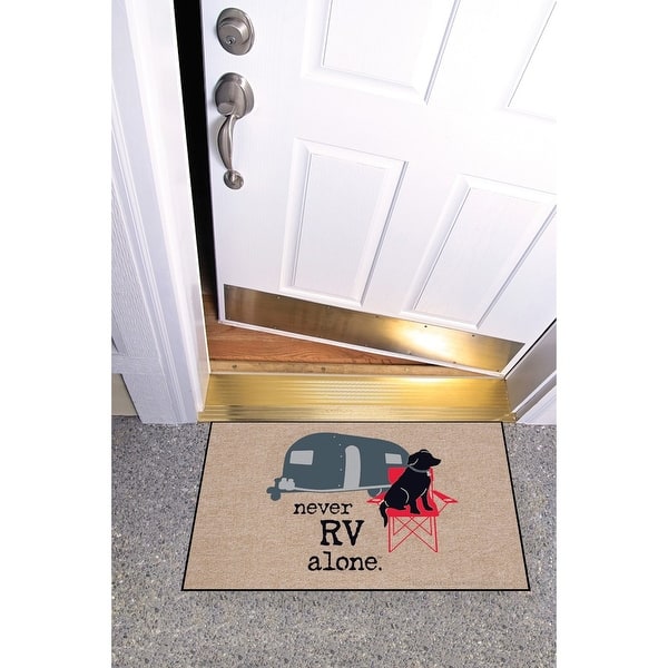 High Cotton Front Door Welcome Mats - Never RV Alone Dog - 18 in. x 27 in.  - Bed Bath & Beyond - 17483331