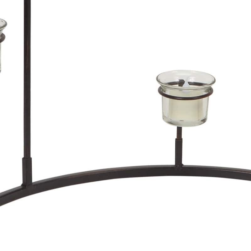 HomeRoots Set Of Four Black Flameless Votive Candle Holder - 14
