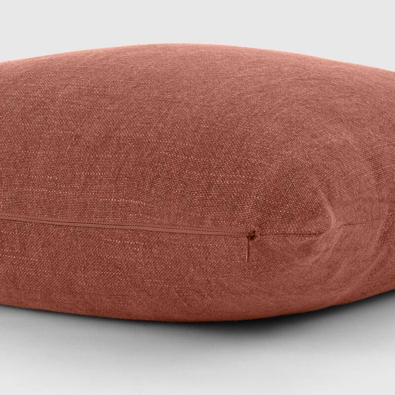 Washed and Distressed Cotton Decor Throw Pillow in Stone Washed