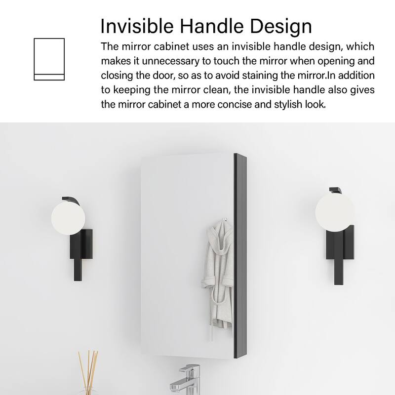 Rectangular Aluminum Medicine Cabinet with Mirror