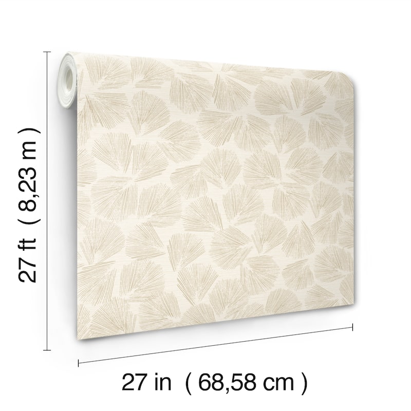 Saintes Elora Leaf 27 In W X 27 Ft L Wallpaper