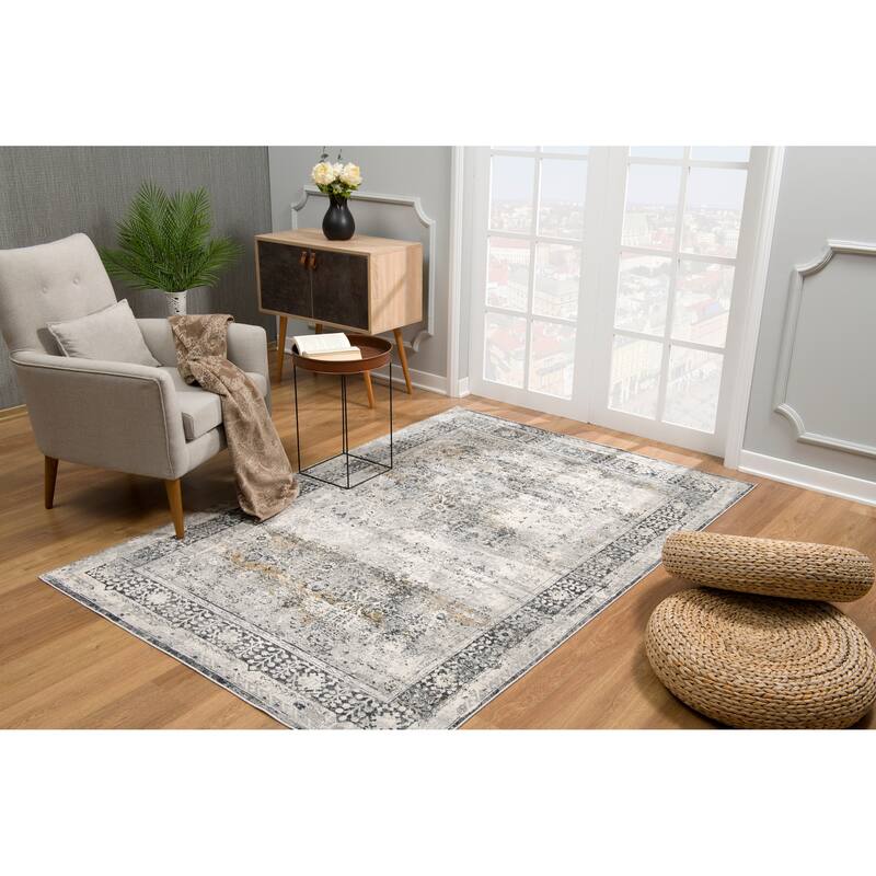 Christian Collection Grey/Cream Area Rug