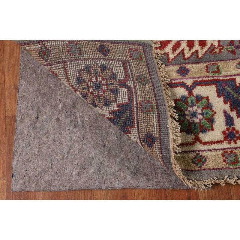 Gray Oushak Indian Area Rug Hand-Knotted Wool Carpet - 7'9"x 9'10"