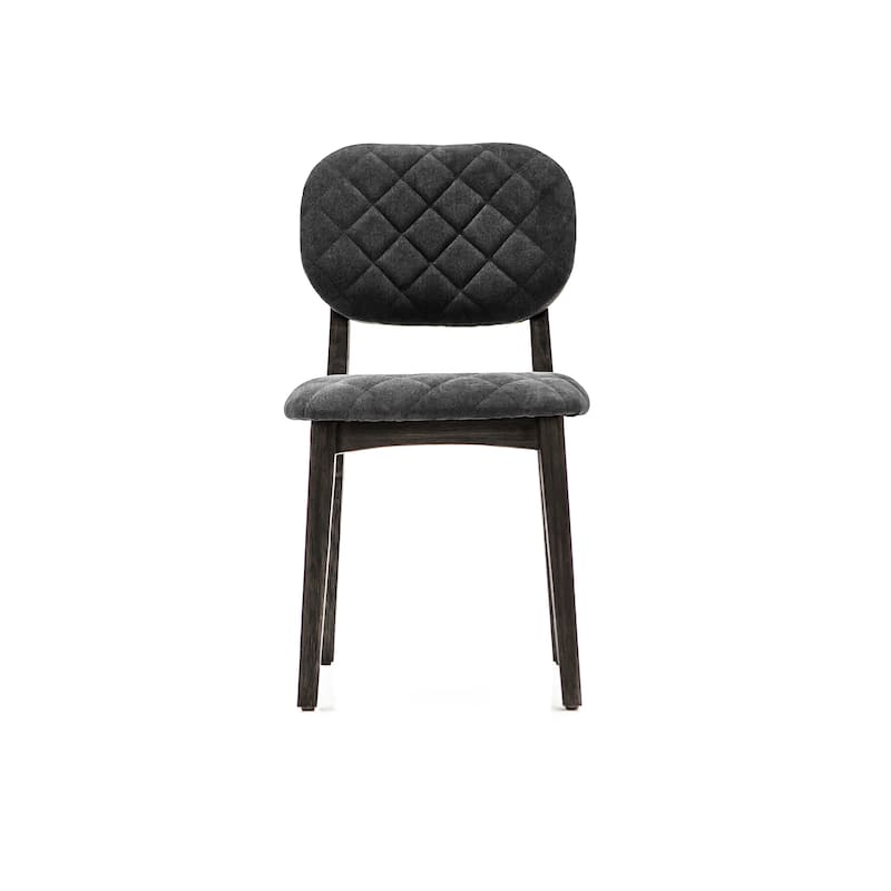Katelyn Modern Farmhouse Gray Acacia Wood Upholstered Dining Chairs - Set of 2