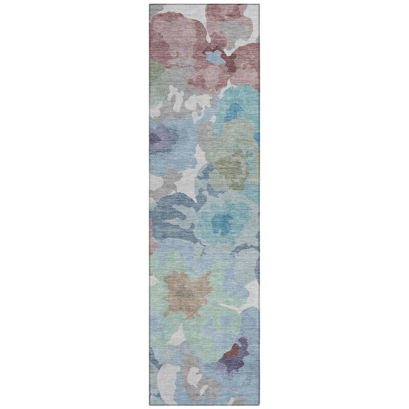 Machine Washable Indoor/ Outdoor Floral Bonnet Chantille Rug