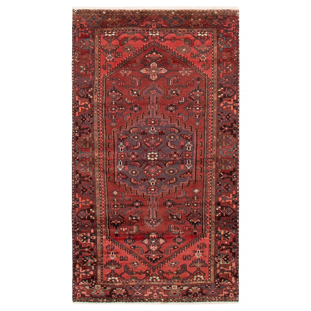 ECARPETGALLERY Hand-knotted Andelz Red Wool Rug - 3'11 x 6'11