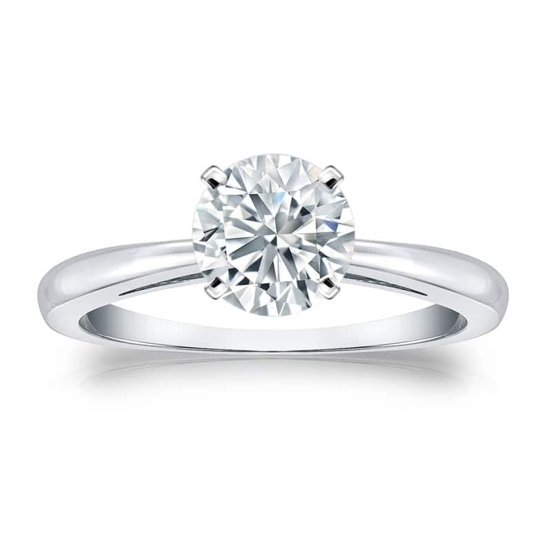 Auriya 14k Gold 1 1/4ctw Round Solitaire Diamond Engagement Ring GIA Certified - White - 4