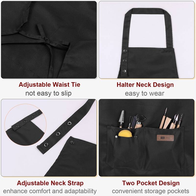 Adjustable Kitchen Cooking Aprons 80x70cm Cotton Art Apron - 80cmx70cm
