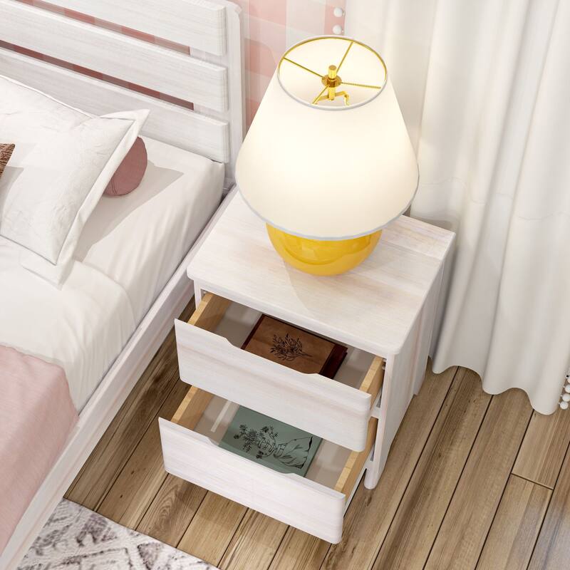 Max and Lily Farmhouse Nightstand with 2 Drawers