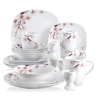 VEWEET 20-Piece White Porcelain Dinnerware Set (Service for 4)