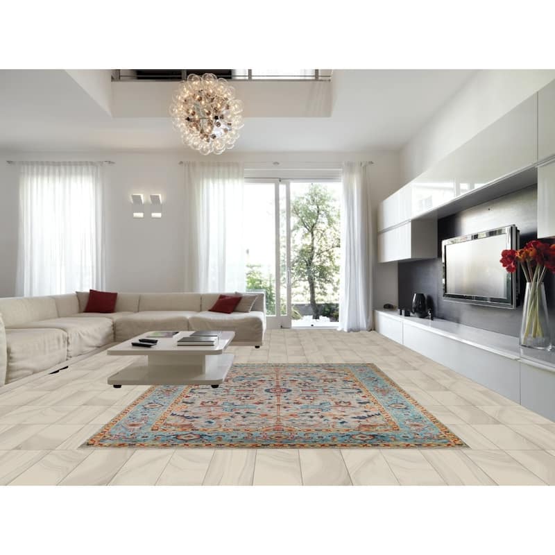 Hand Knotted Oriental 100% Wool Carpet Transitional All-Over Greys & Charcoal Oushak Area Rug - 12' 0'' X 9' 2''