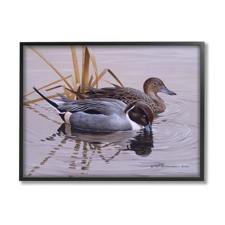 Stupell Ducks with Pond Ripples Framed Giclee Art Design by Rod ...