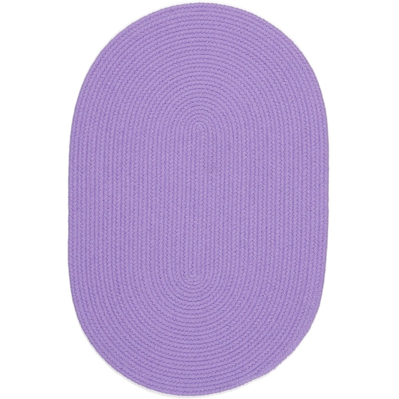 Rhody Rug Happy Feet Indoor/ Outdoor Braided Area Rug - Violet - 5' x 8' Oval