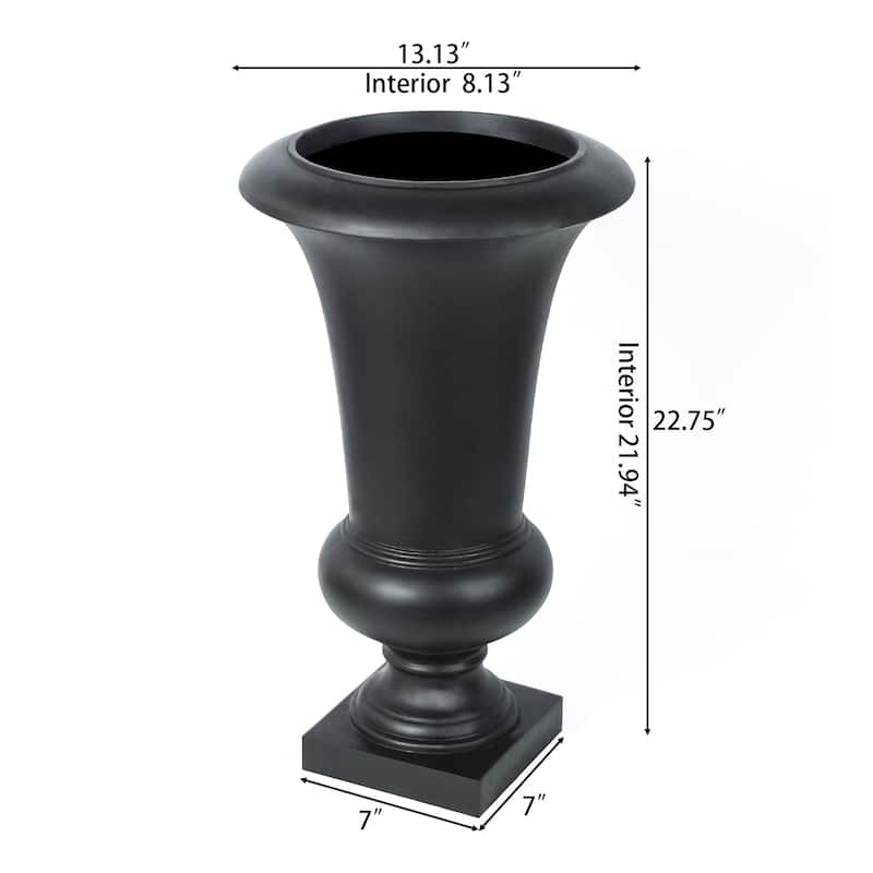 22.75" H Handmade Fiber Stone Tall Urn Planter Pot