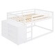 preview thumbnail 10 of 14, Full Over Full Low Bunk Bed with Storage, Wood Floor Bunk Beds w/4 Drawers&3 Shelves, for Kids, Girls Boys, Teens, Adults, White