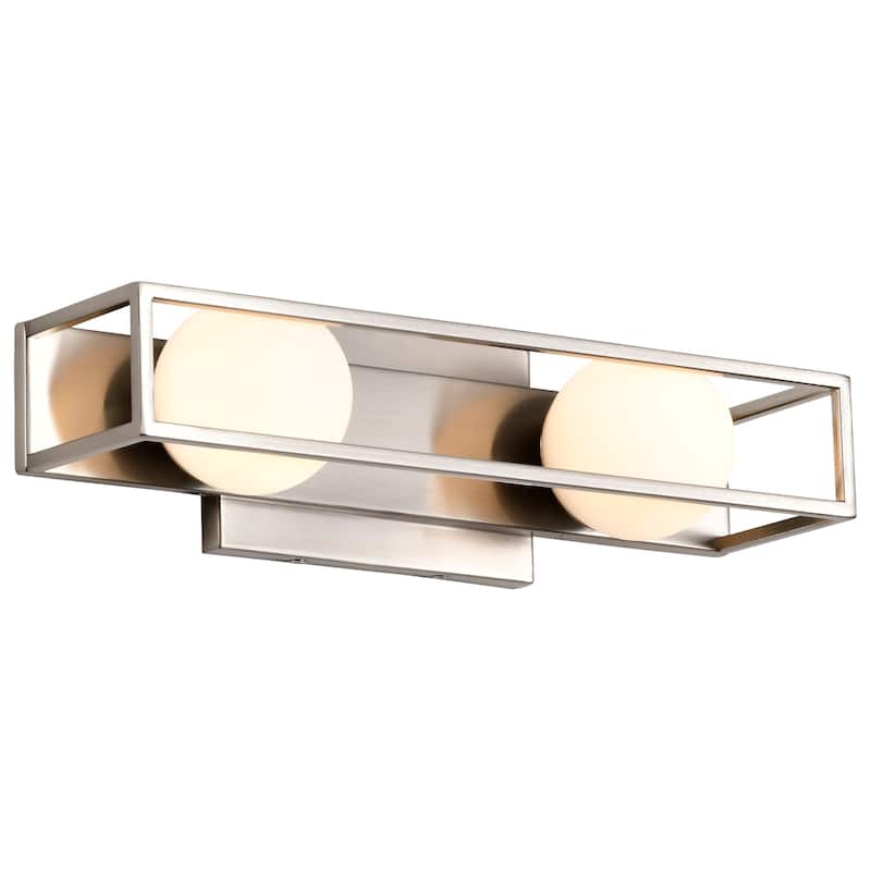 Jenkins 16 Inch 2 Light LED Vanity Brushed Nickel with Frosted Glass - Brushed Nickel