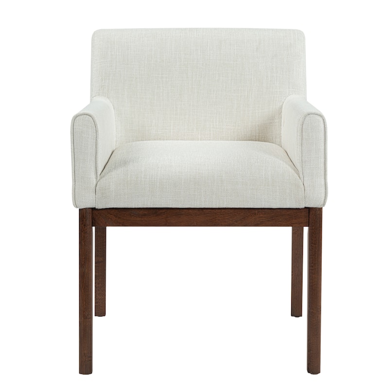 Christopher Knight Home - Elara Modern Upholstered Dining Arm Chair with Rubberwood Legs - Fabric Padded Seat