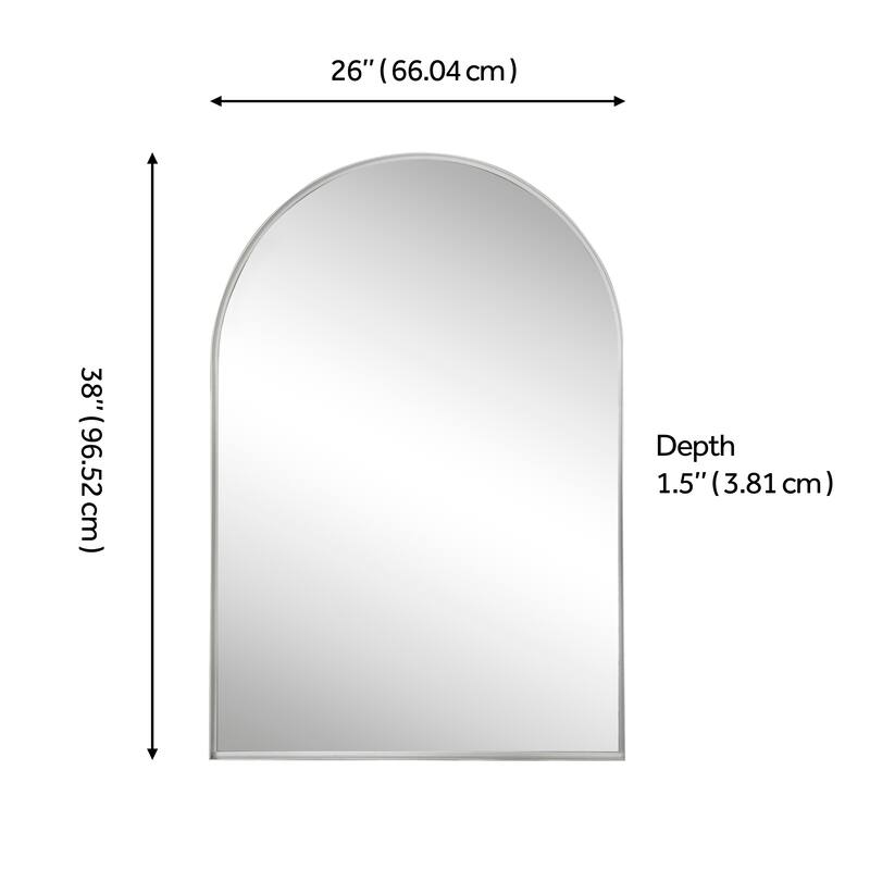 JONATHAN Y Elodie Arched Metal Framed Wall Mounted Mirror