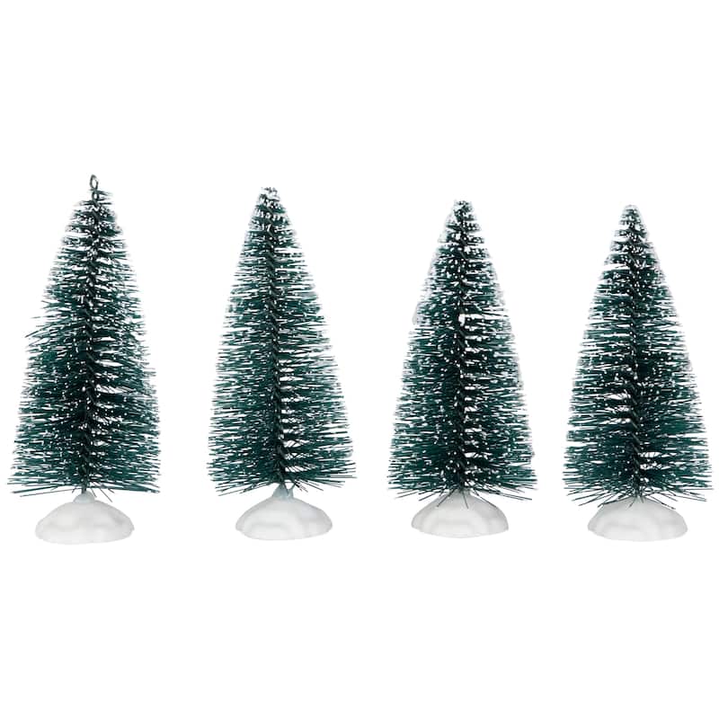 Bottle Brush Pine Christmas Village Trees - Set of 9