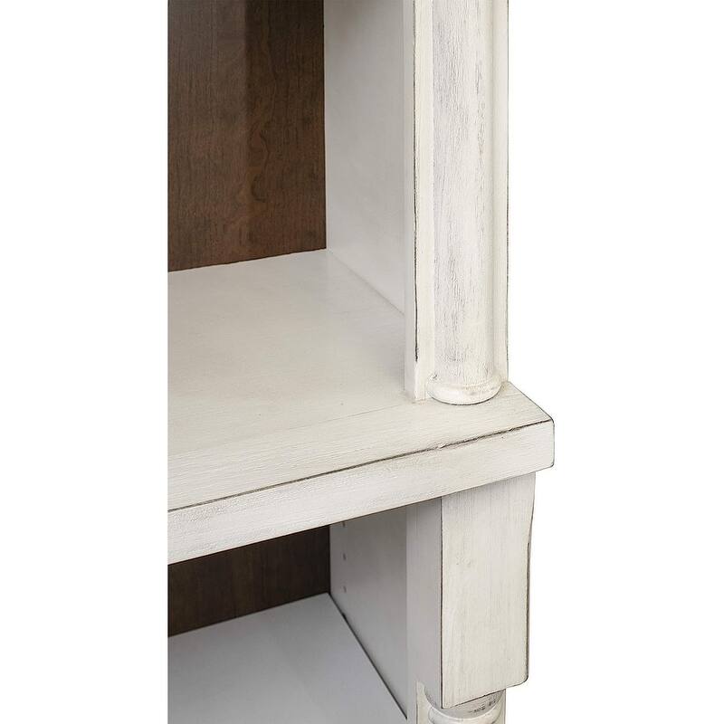Rustic Open 8' Wood Bookcase, Storage Cabinet, White - 126W x 94H x 16D
