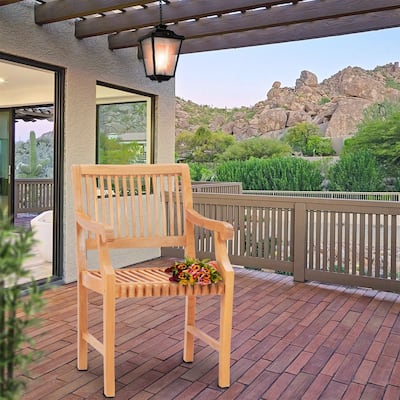 Chic Teak Castle Teak Wood Indoor/ Outdoor Dining Arm Chair
