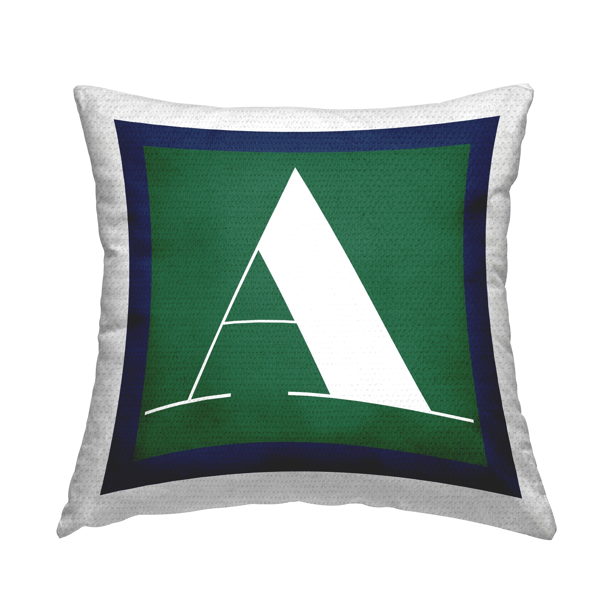 Stupell Green Initial Letter Printed Outdoor Throw Pillow Design by Lil' Rue