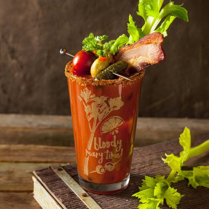 Final Touch Set of 3 Bloody Mary Time Cocktail Glasses - 15 Oz