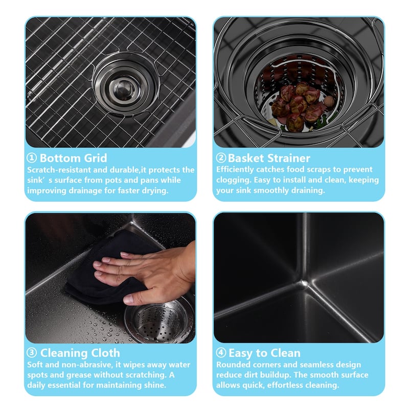 WOWOW Drop-In Single-Bowl Kitchen Sink in Modern