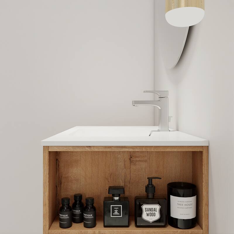Malwee 30"/36" Floating Bathroom Vanity, Wall Mounted Bathroom Vanity with Sink,Soft Close Drawers and Side Adjustable Shelf