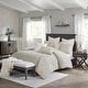 preview thumbnail 56 of 89, Madison Park Signature Essence Oversized Cotton Clipped Jacquard Comforter Set with Euro Shams and Throw Pillows