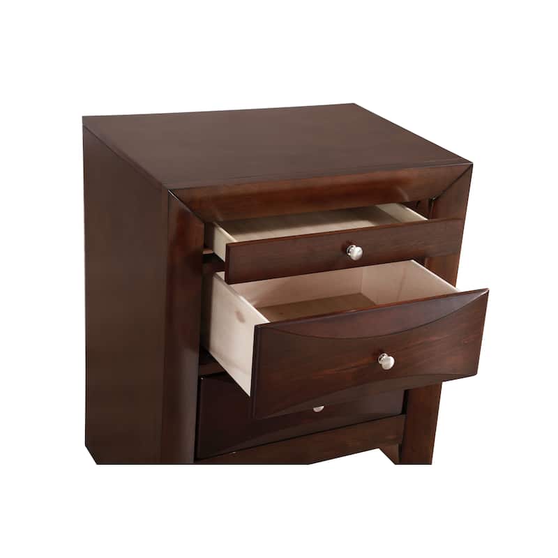 Modern Bedside Table with Drawer and Corner-blocked Bottoms Bedroom Cabinet Storage Nightstand