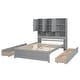 preview thumbnail 24 of 22, Cottage Style Full Size Platform Bed with 4 Drawers Under-Bed,Headboard with Multiple Storage Shelves