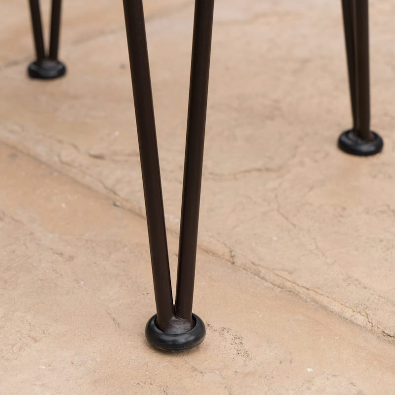 Outdoor Industrial Wood Bar Stool (Set of 2), Patio Cafe Counter Chair, Open Back Bar Chair Set, Iron Art High Chair
