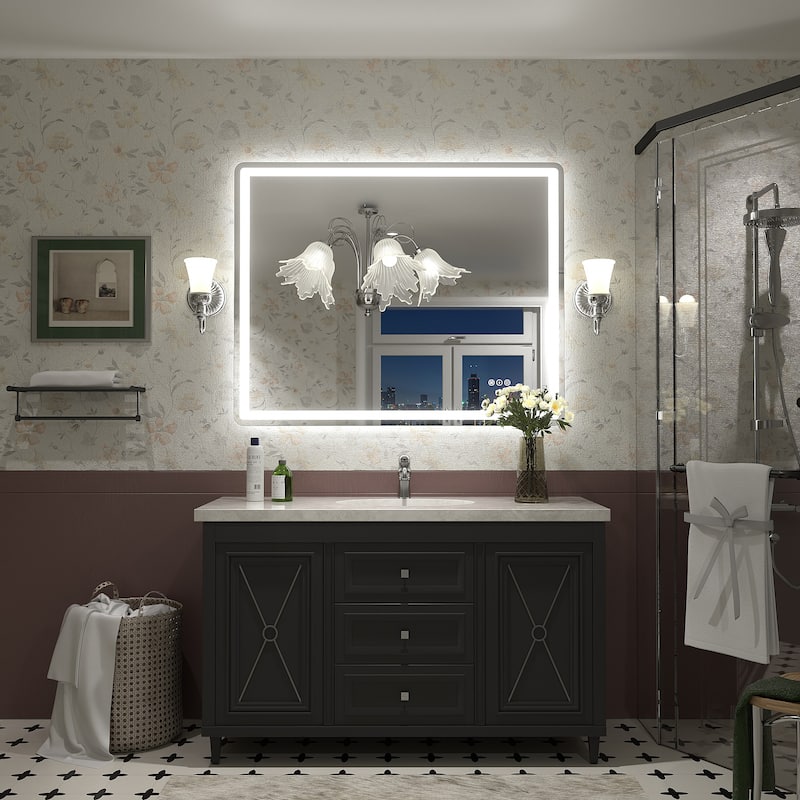 UL Certified Frameless LED Front Light and Backlit Wall Bathroom Vanity Mirror