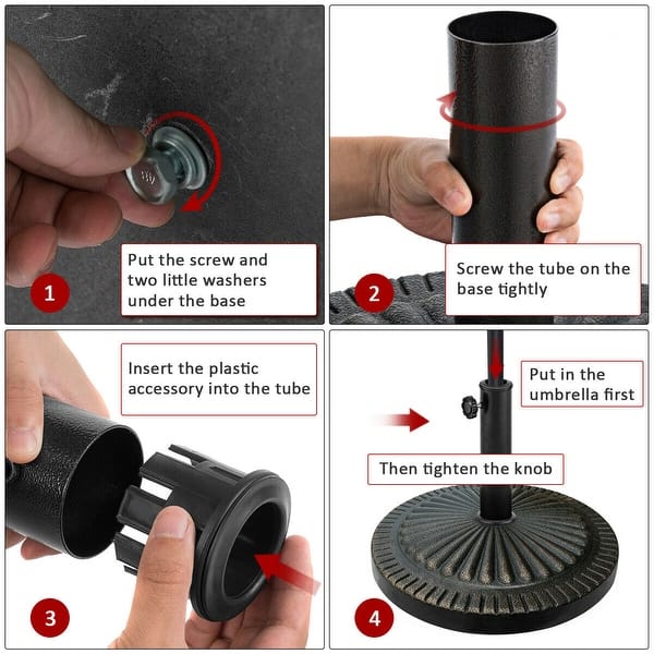 Shop Gymax 30lbs Round Patio Market Umbrella Base Heavy Duty