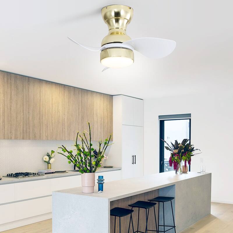 22"/23"/29" Flush Mount Ceiling Fan with Light and Remote Control for Small Room,Patio,Kitchen,Bedroom