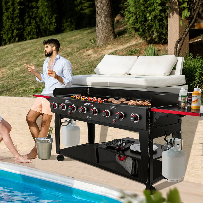 Royal Gourmet 8B Gas Grill, Independently Controlled Dual Systems