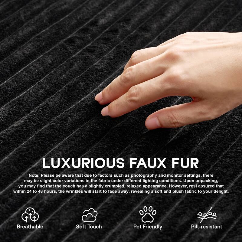 OVIOS All-Foam Plush L-Shaped Sofa​