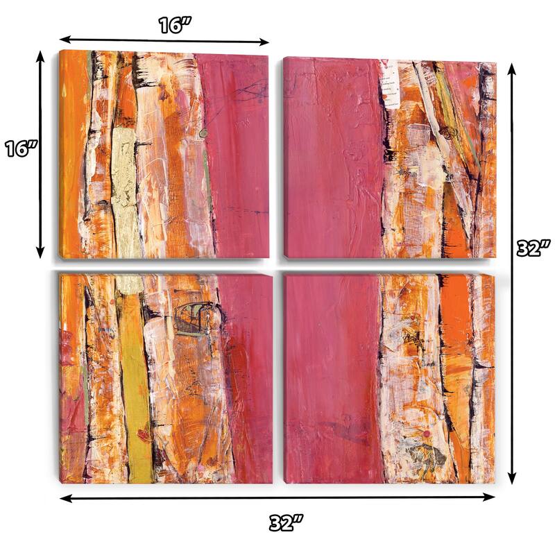 Designart "Glamorous Composition of Red and Gold" MidCentury Modern