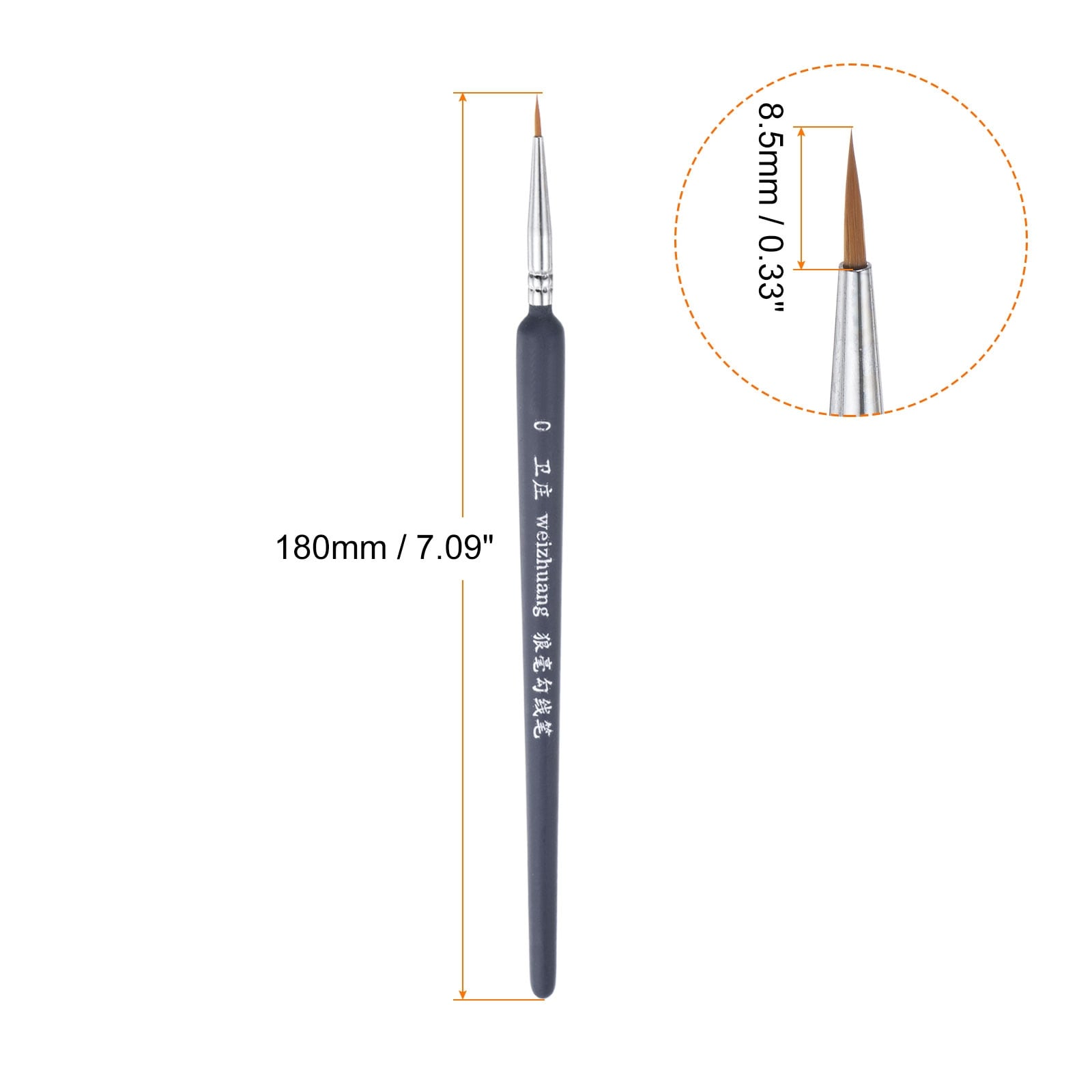 Detail Paint Brushes Length Nylon Hair Miniature Painting Brush for Watercolor Oil Acrylic Painting