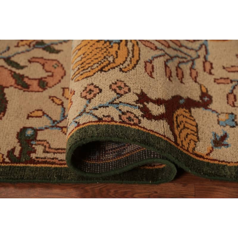 Animals Design Ziegler Indian Foyer Rug Hand-Knotted Wool Carpet - 2'8"x 6'0"