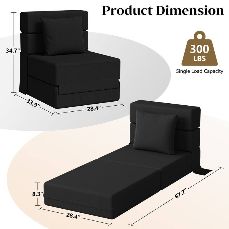 Corduroy Compression Convertible Folding Sectional Sofa