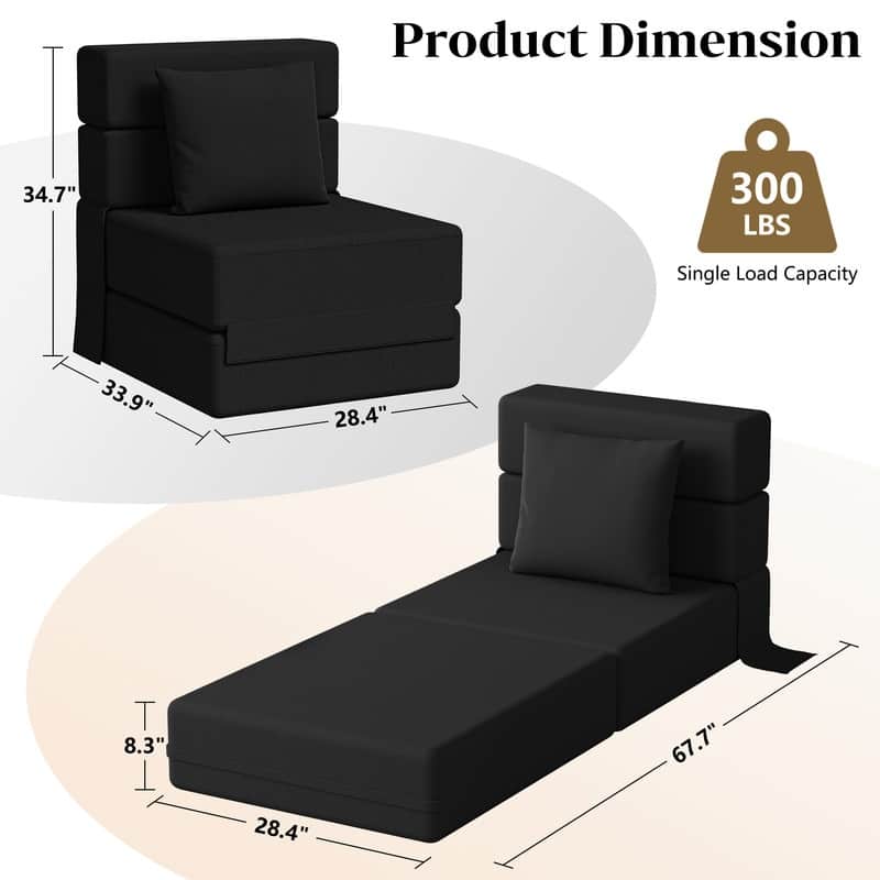 Corduroy Compression Convertible Folding Sectional Sofas (Set of 2)