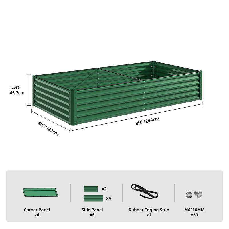 Moasis Outdoor Metal Raised Garden Bed with Gloves