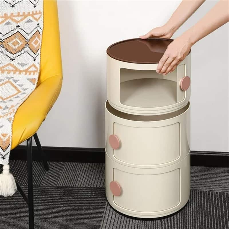 Sliding Barrel Modern Bedroom Nightstand