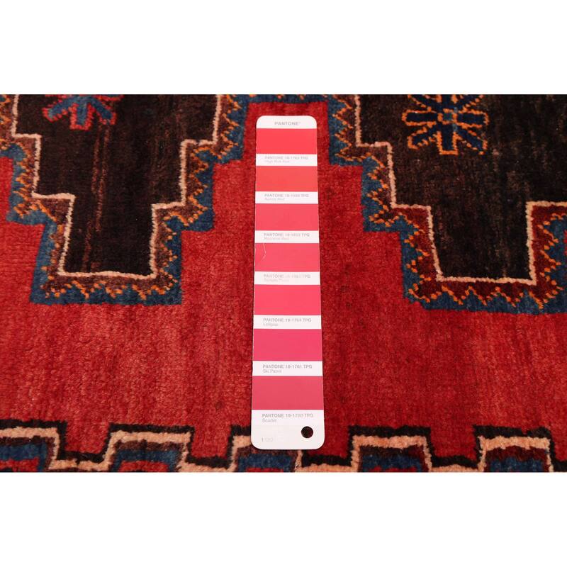 ECARPETGALLERY Hand-knotted Melis Black, Red Wool Rug - 5'0 x 6'4