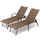preview thumbnail 9 of 49, VredHom Outdoor Patio Adjustable Chaise Lounges Chairs with Arms (Set of 2/4 ) Brown - 2PC