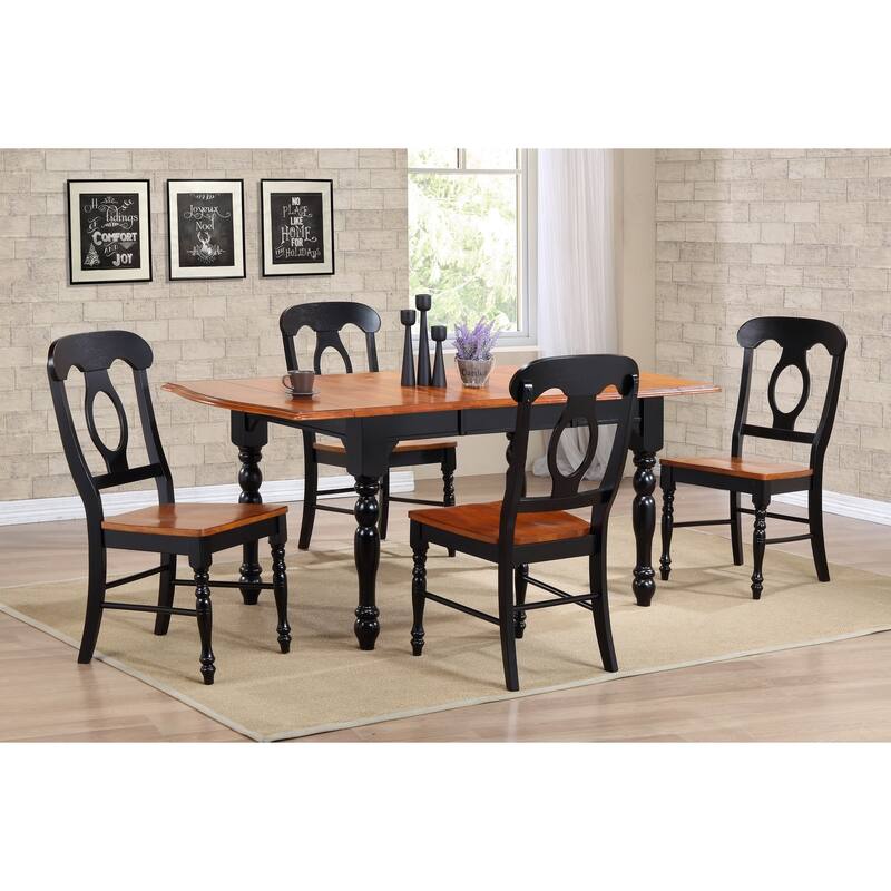 Coastal Dining Chairs - Black Cherry Finish - Set of 2 - Modern Farmhouse Style Seating
