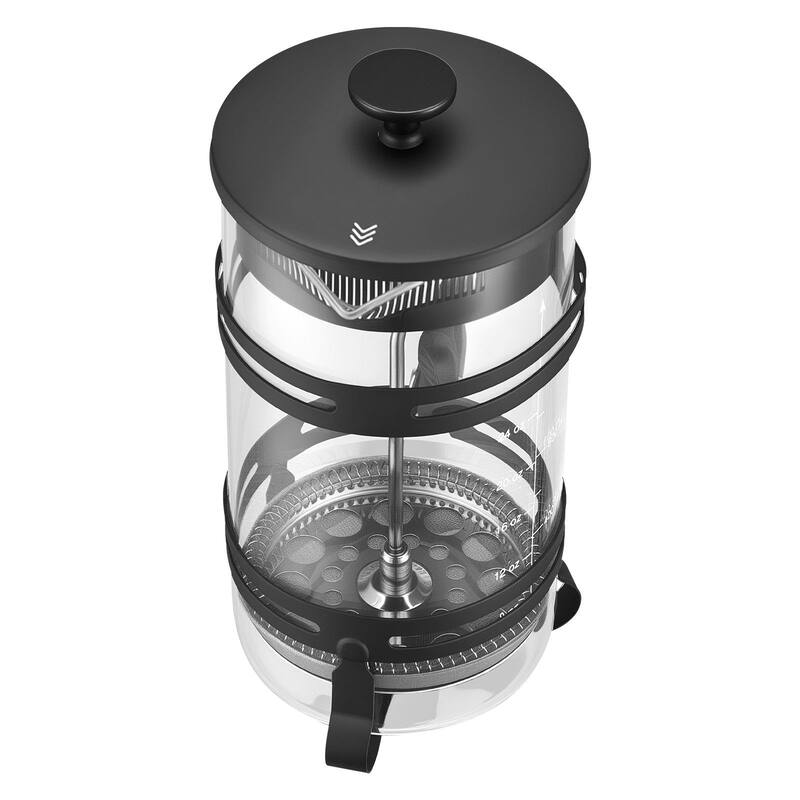 Large 1L Glass French Press for Coffee, Tea, and Cold Brew - 6.69 x 4.13 x 8.46 inch