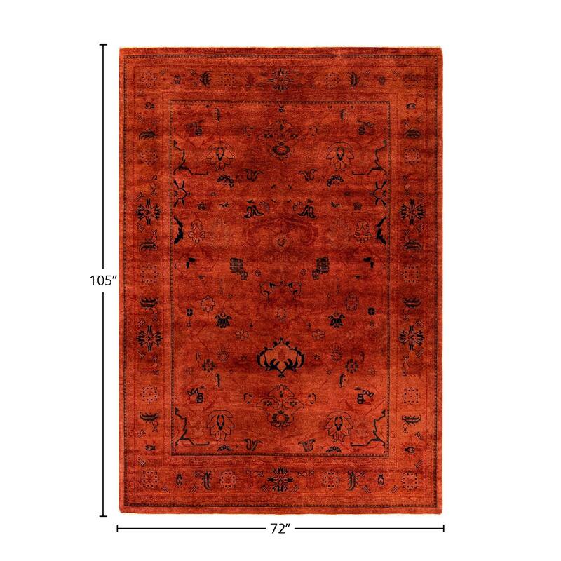 Vibrance, One-of-a-Kind Handmade Area Rug - Red, 6' 0" x 8' 9" - 6' 0" x 8' 9"